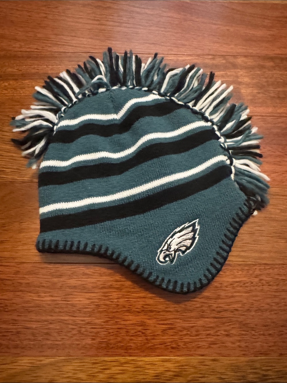 Infant Teal Stripe Earflap Beanie